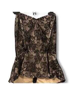 Y2K Black Lace Strapless  bustier Bodysuit